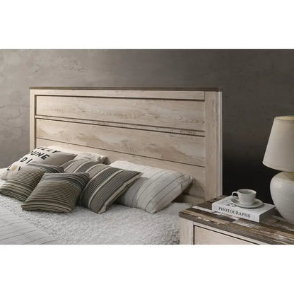 Contemporary White Wash 4-Piece King Bedroom Set