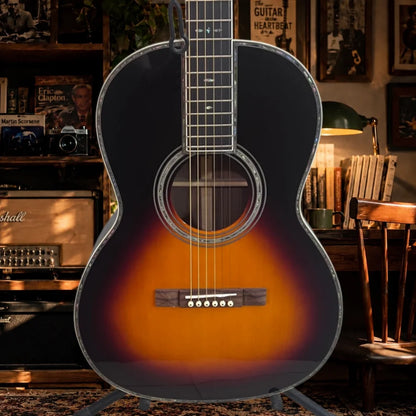 38-inch 00042 Acoustic Guitar Solid Spruce Top with Bone Nut Sunburst Color