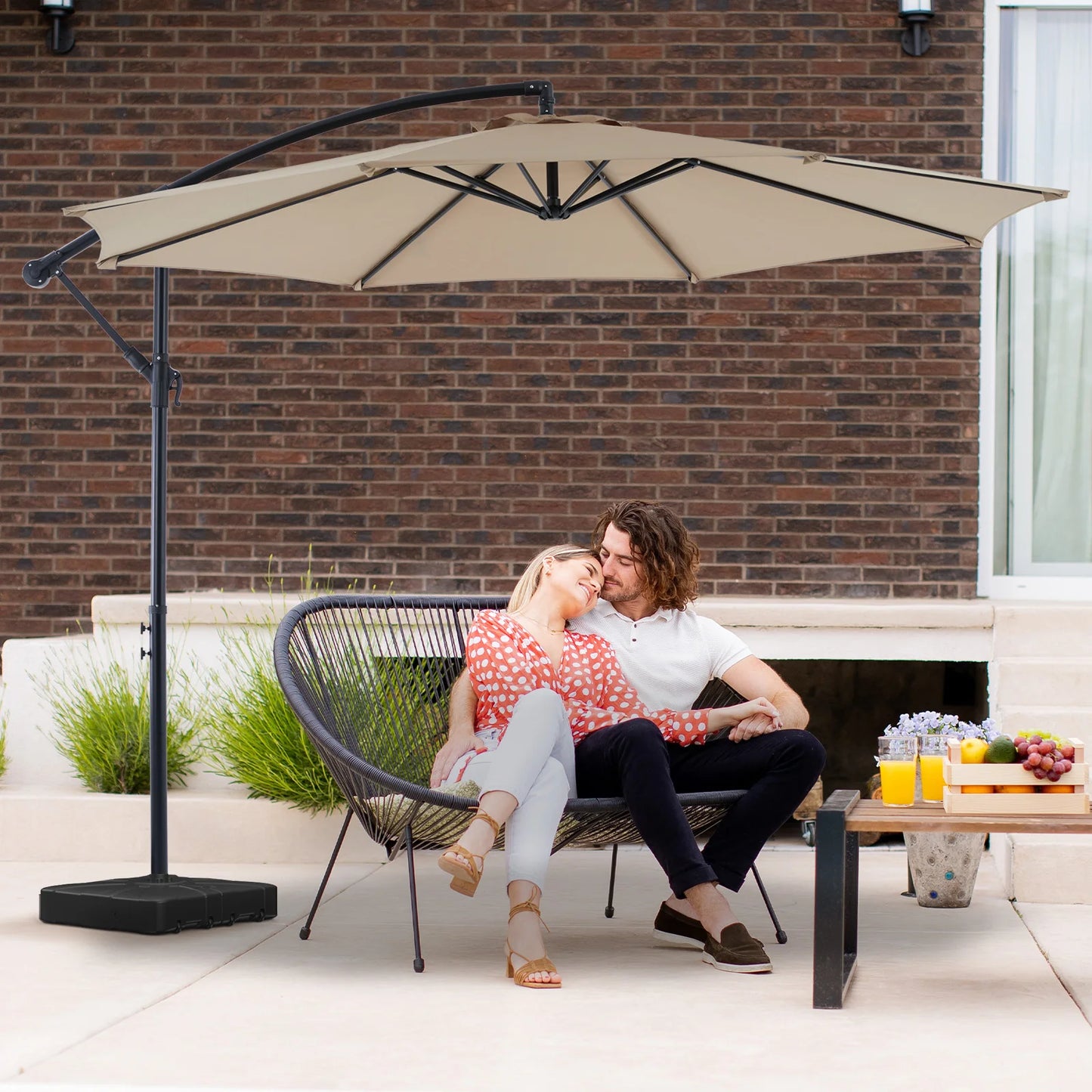 JHK 10FT Outdoor Patio Umbrella Hanging Cantilever
