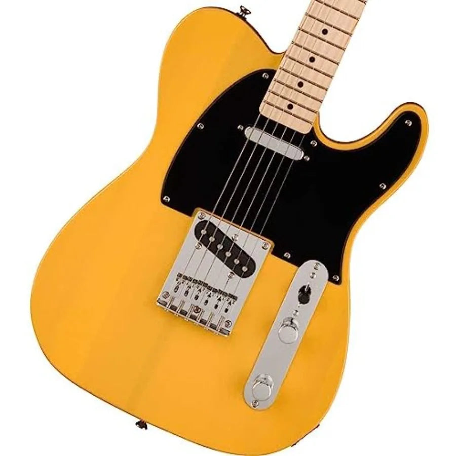 Squire Sonic Telecaster Electric Guitar for beginners, alder body with butterscotch blonde finish and maple fingerboard for bri