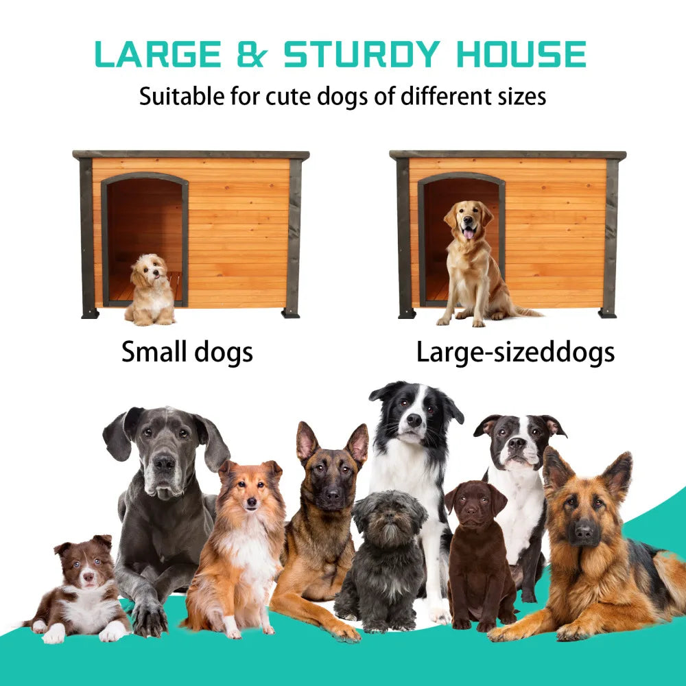 45"Dog House Outdoor Wooden Kennel
