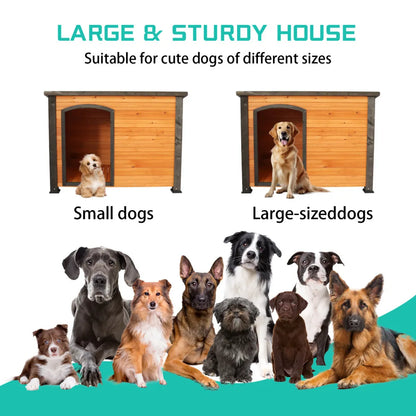 45"Dog House Outdoor Wooden Kennel