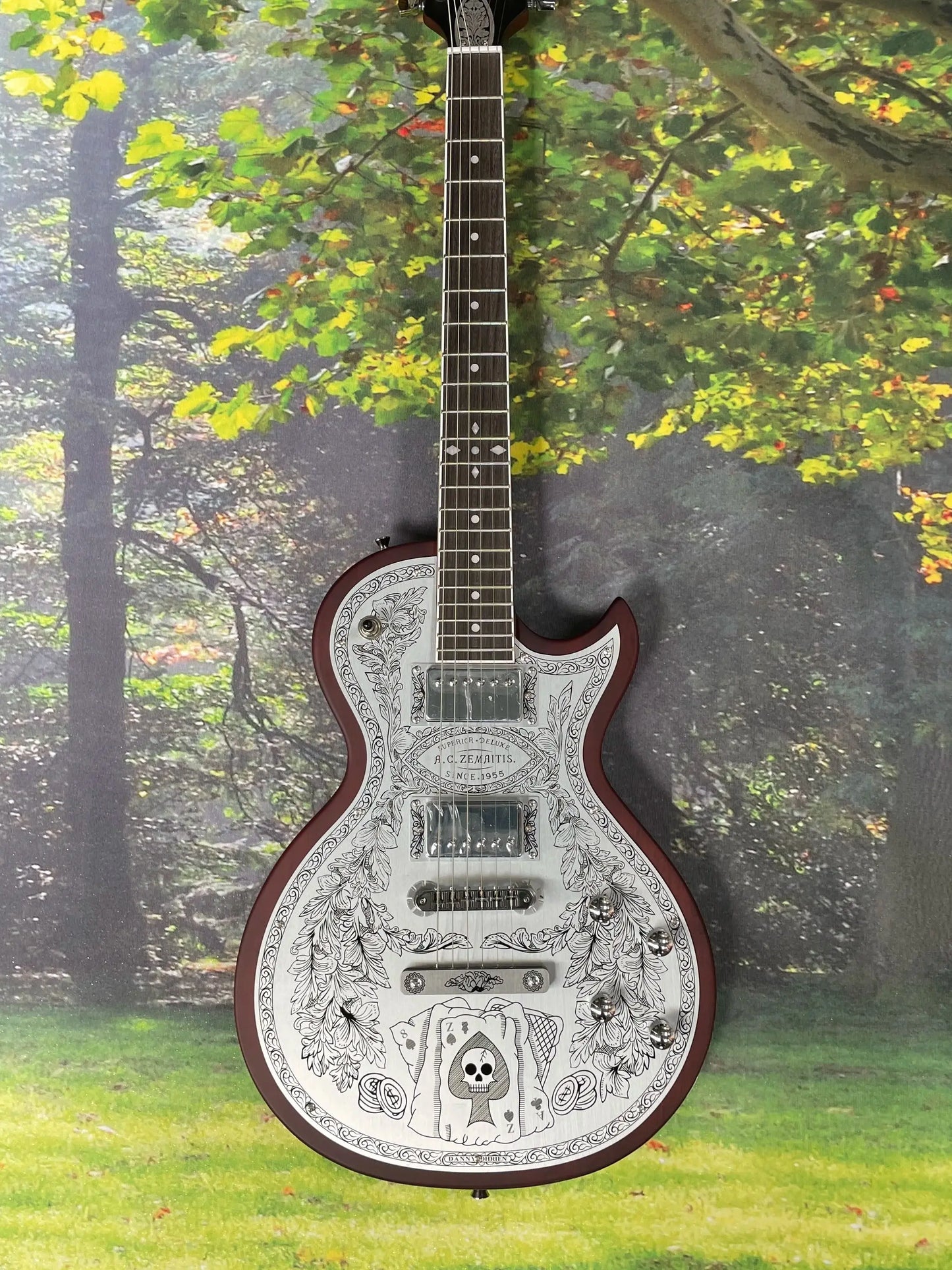 Zemaitis Casimere Metal Satin Guitar Aluminum Plate Rosewood Fingerboard Chrome Hardware
