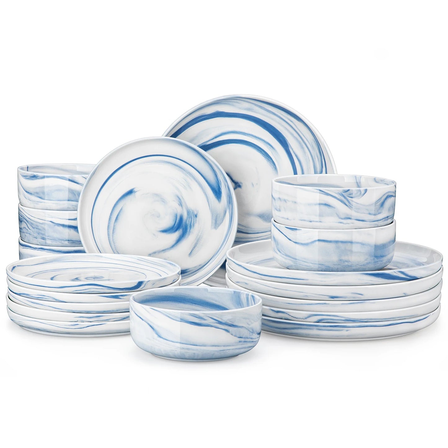 MALACASA 18/36-Piece Ceramic Set with 6/12 Pcs