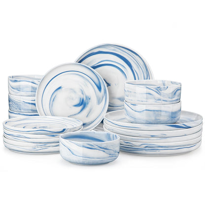 MALACASA 18/36-Piece Ceramic Set with 6/12 Pcs