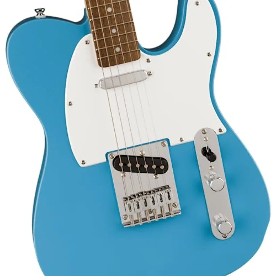 Squire Sonic Telecaster Electric Guitar for beginners, California Blue finish with laurel fingerboard, lightweight and easy-to-