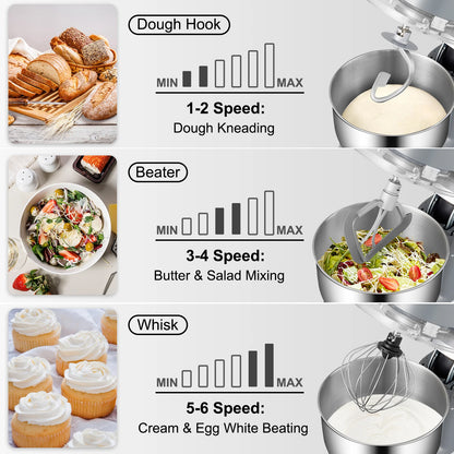 SucceBuy Stand Mixer 6 Speeds LCD Screen