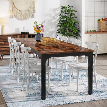 Rustic Wood Dining Table for 6-8 People