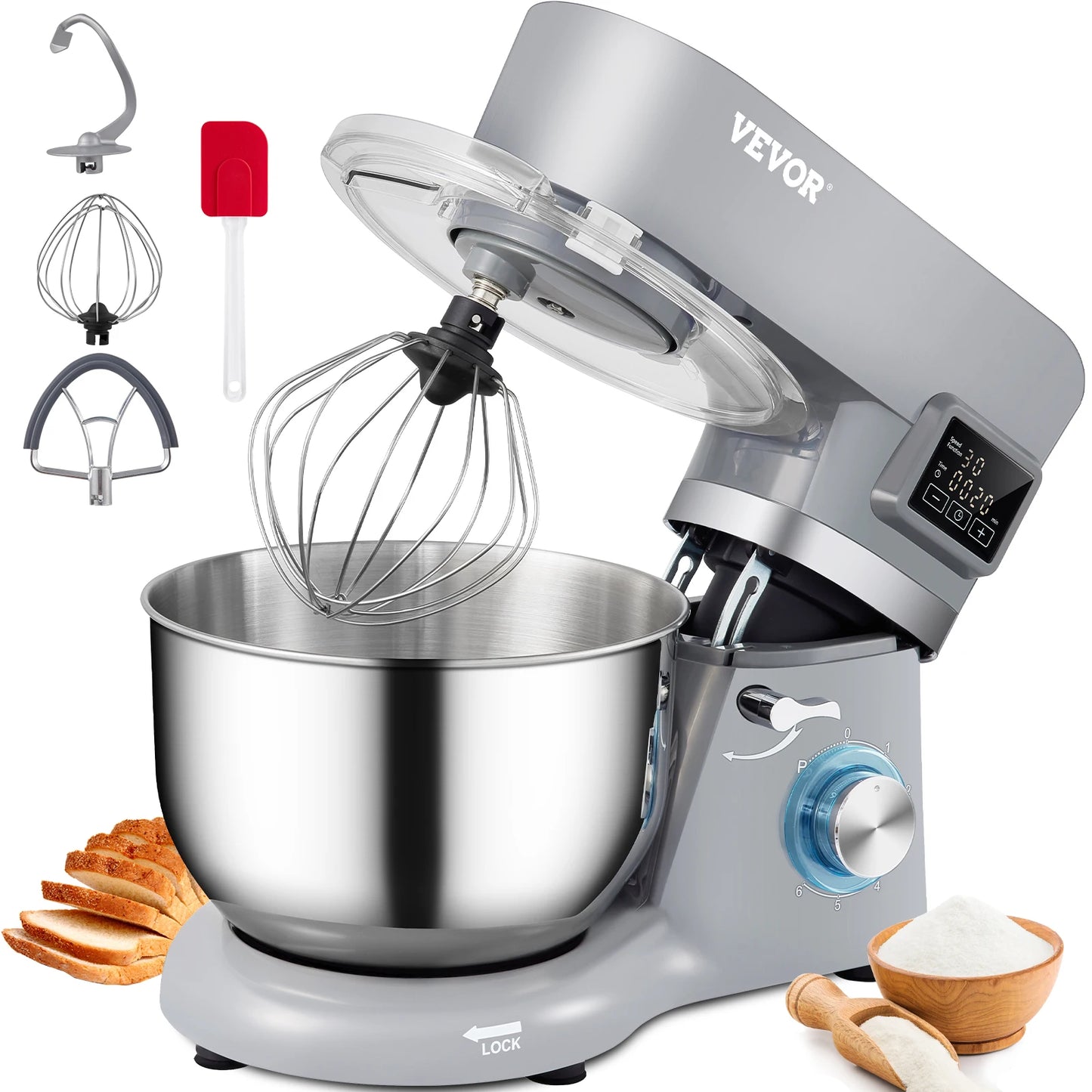 SucceBuy Stand Mixer 6 Speeds LCD Screen