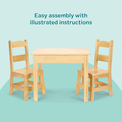 Solid Wood Kids Table And Chairs Set