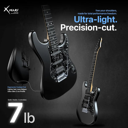 Enya XMARI Smart Electric Guitar: Carbon Fiber Body, Built-in DSP Effects (4 Presets), USB-C OTG Recording, Headphone Output. In