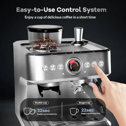 Espresso Latte Cappuccino Coffee Machines With Grinder
