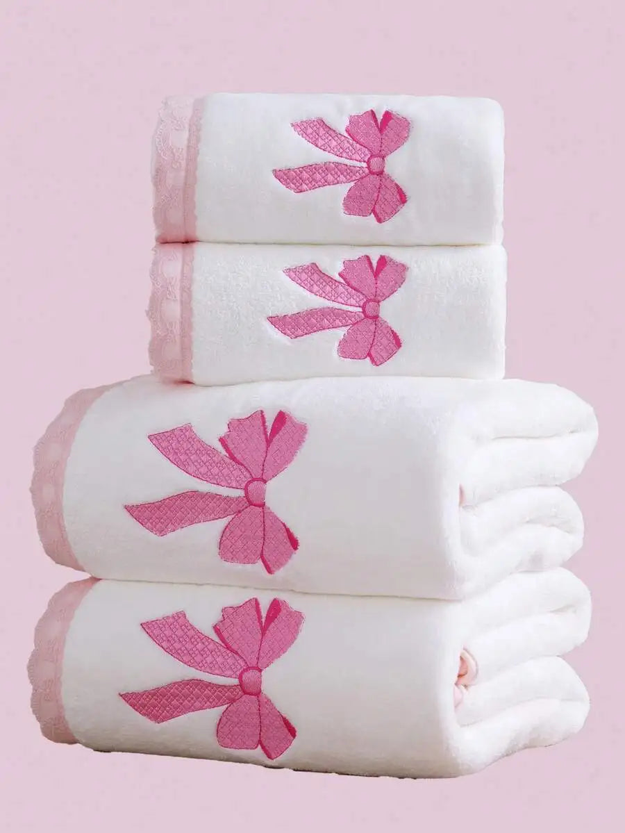 Purple Coral Fleece Towel Set