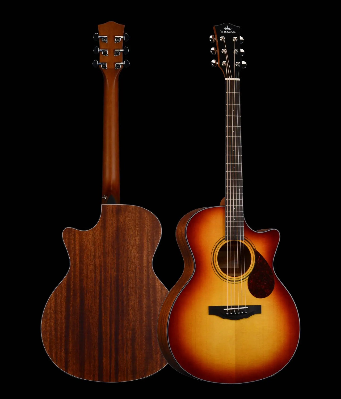 Kepma Guitar Acoustic 41 inch Solid Wood OM With Hard Case