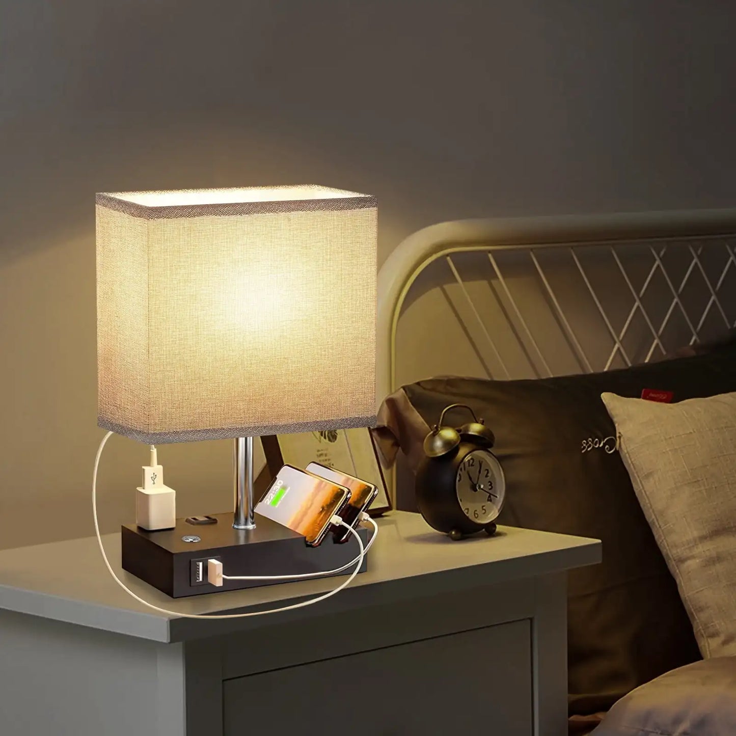 15.7" Bedside Table Lamp for Bedroom