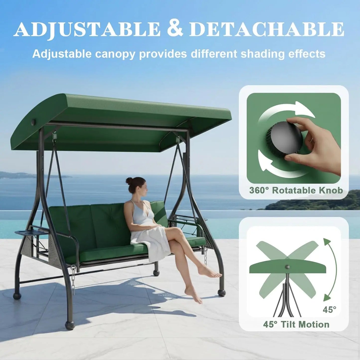 3Seat Outdoor Porch Swing