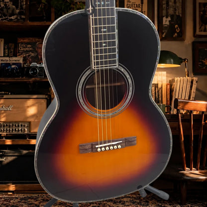 38-inch 00042 Acoustic Guitar Solid Spruce Top with Bone Nut Sunburst Color