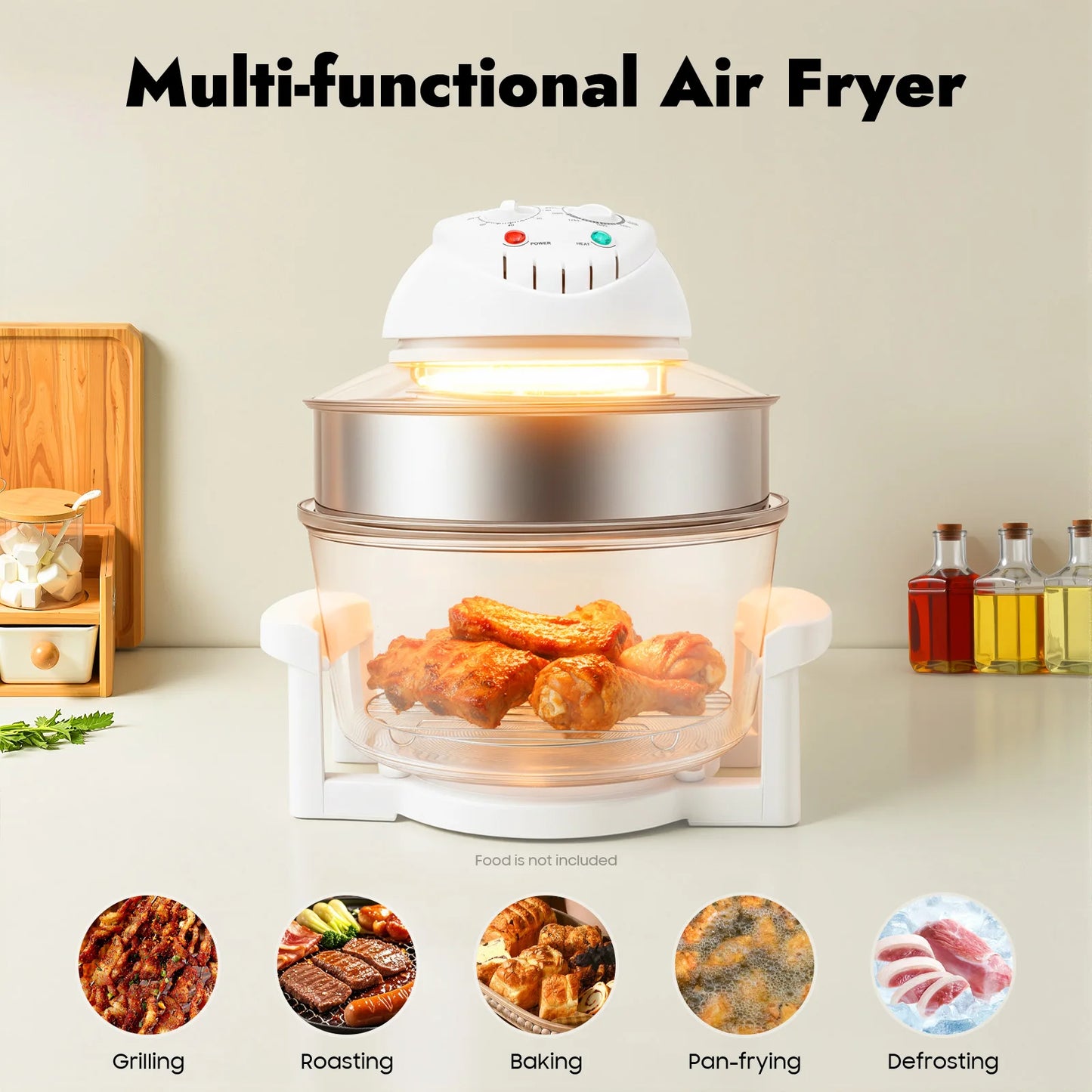 17.96Qt Visual Air Fryer 1200-1400W