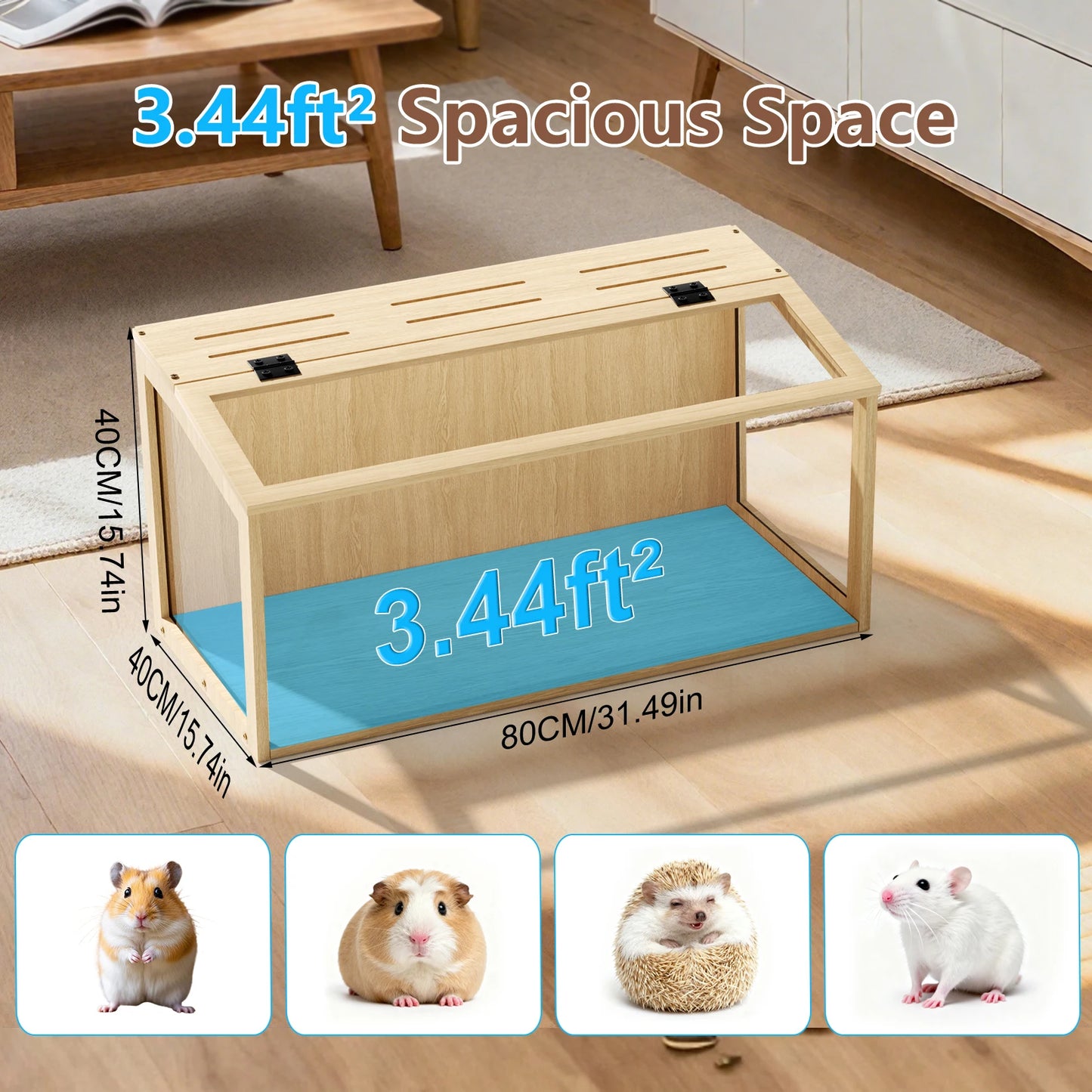 Large Wooden Hamster Small Animal Habitat