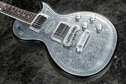 Zemaitis Casimere Metal Satin Black Electric Guitar Aluminum Plate Rosewood Fingerboard Chrome Hardware Korean Made Tremolo brid