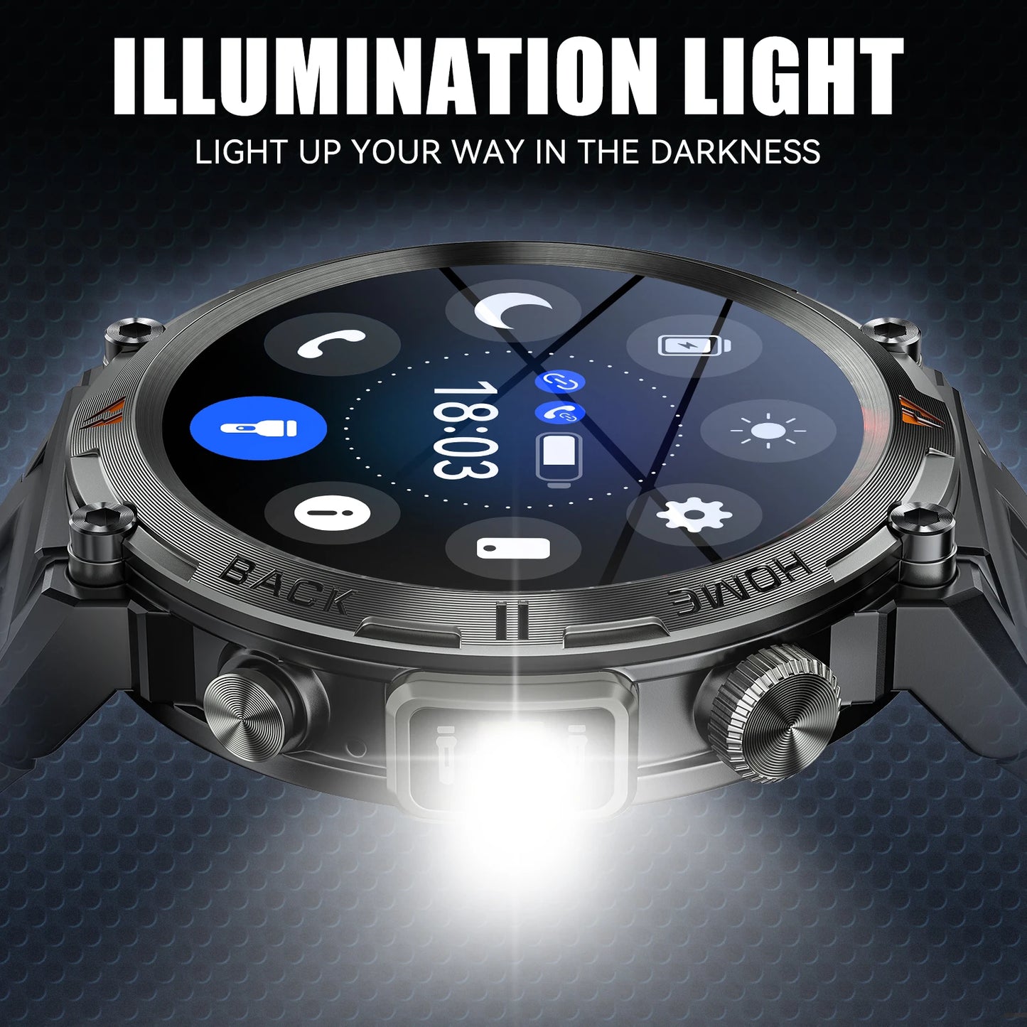 LaNikar KE3 Black Bluetooth Call Smart Watch