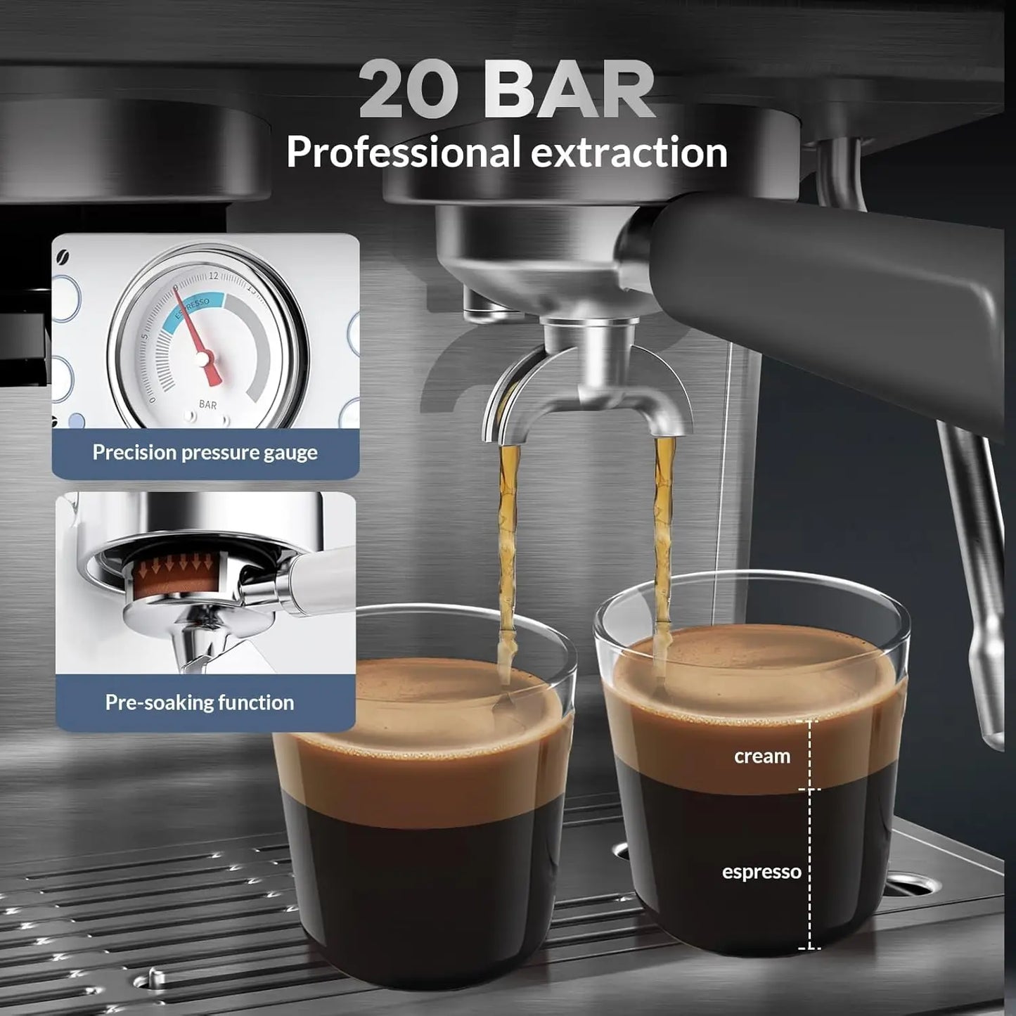 Espresso Latte Cappuccino Coffee Machines With Grinder