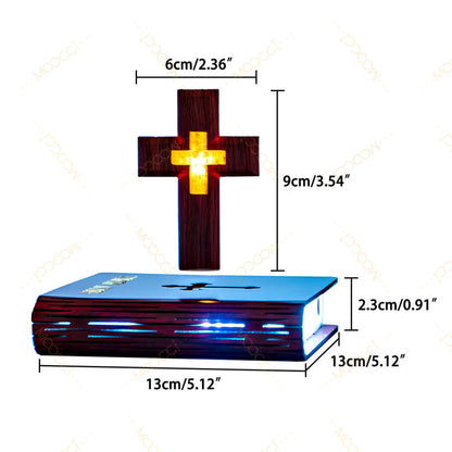 Bible Book Magnetic Levitating Cross