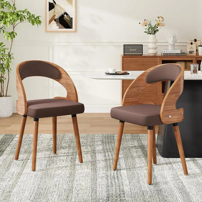Modern Wood Dining Chairs Set of 4