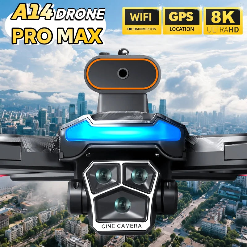A14 Pro Max 8K Three Camera Obstacle Avoidance Quadcopter