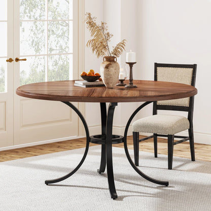 47" Farmhouse Round Dining Table For 4 People