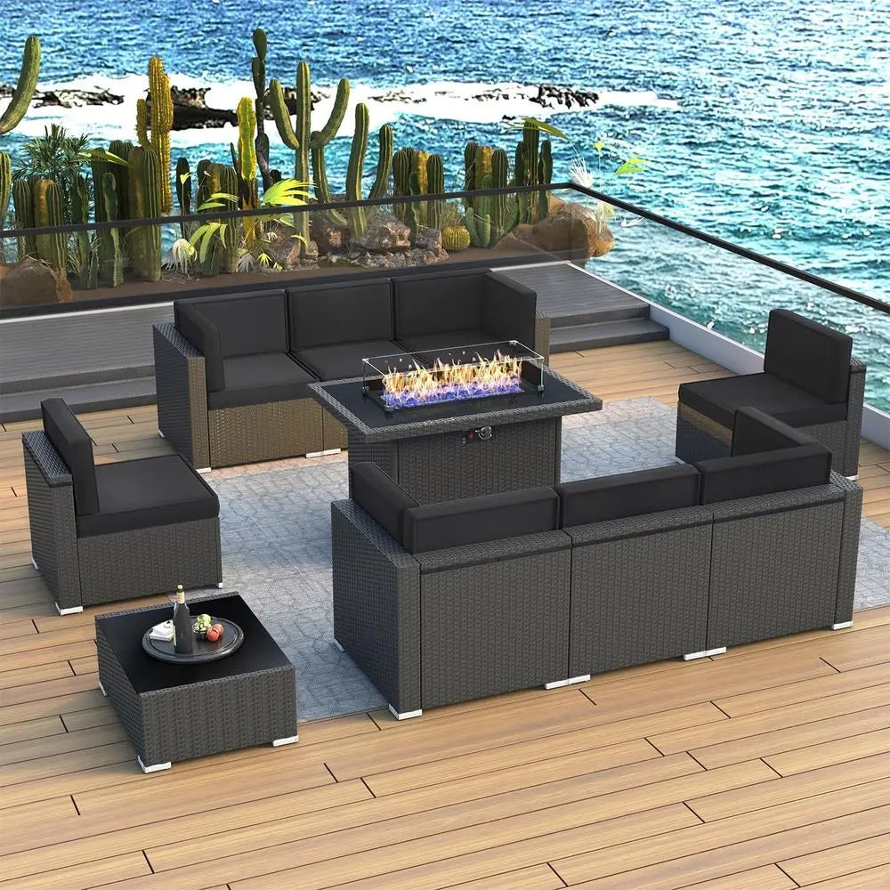 10-Piece Outdoor Wicker Rattan Patio Furniture Set