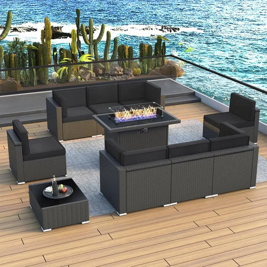 10-Piece Outdoor Wicker Rattan Patio Furniture Set