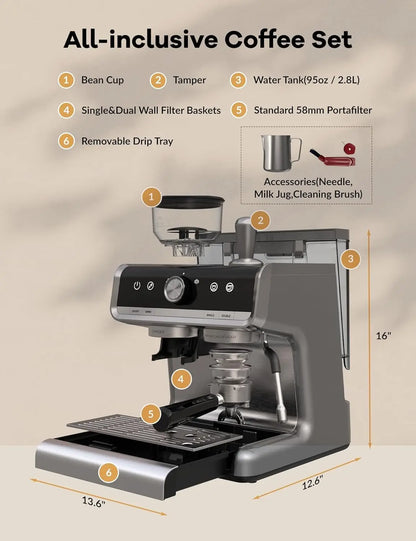 20 Bar Espresso Coffee Machine  With Grinder