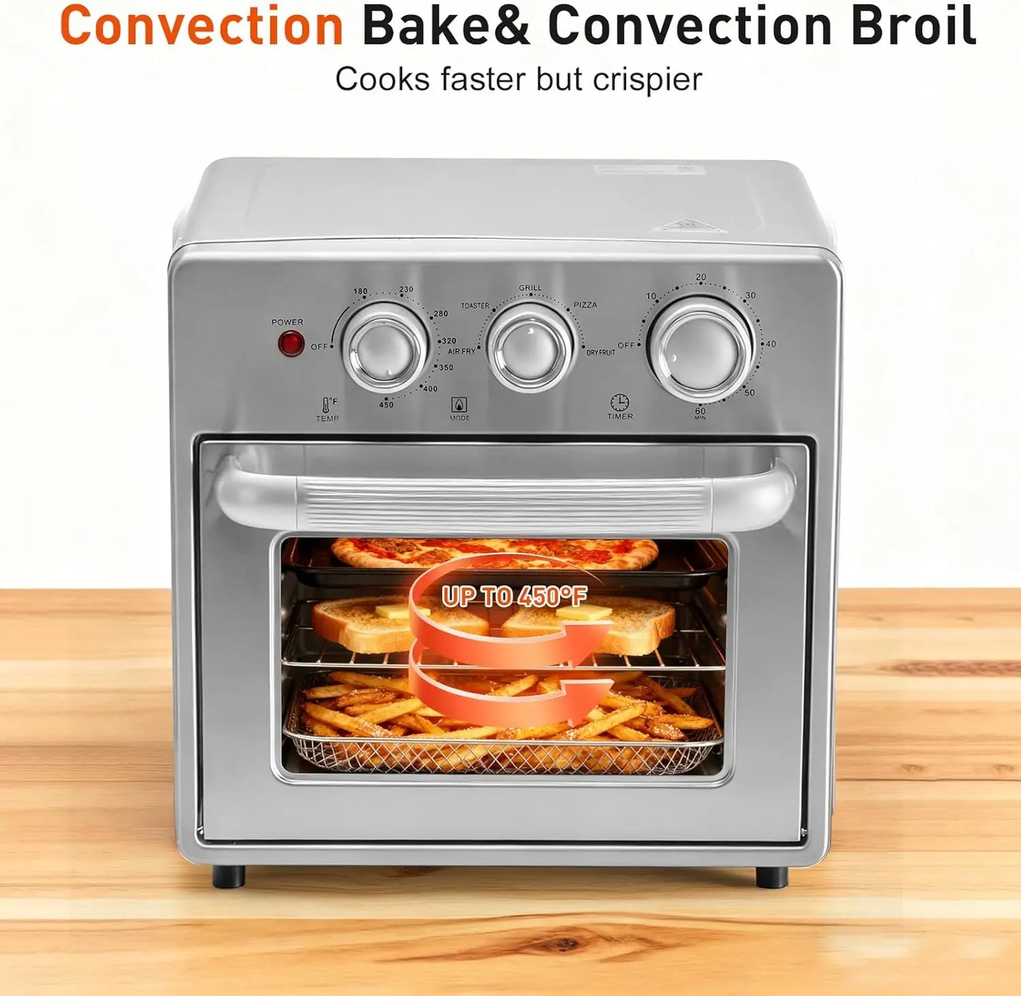 Air Fryer Toaster Oven Combo  16.9QT