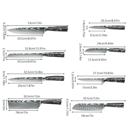 8PCS Portable Knife Set With Bag