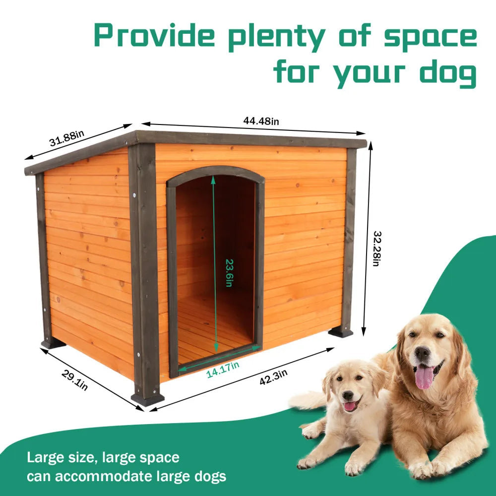 45"Dog House Outdoor Wooden Kennel