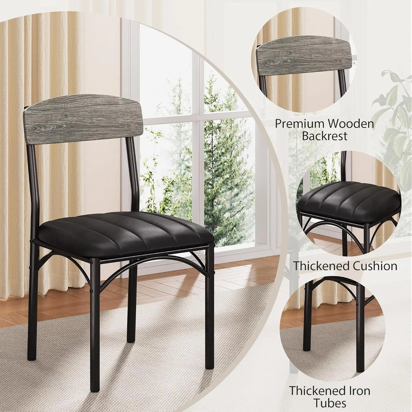 Round Dining Table Set for 4