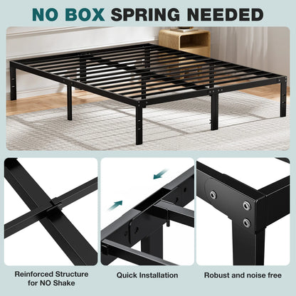 Metal Platform Bedroom Frames with Storage
