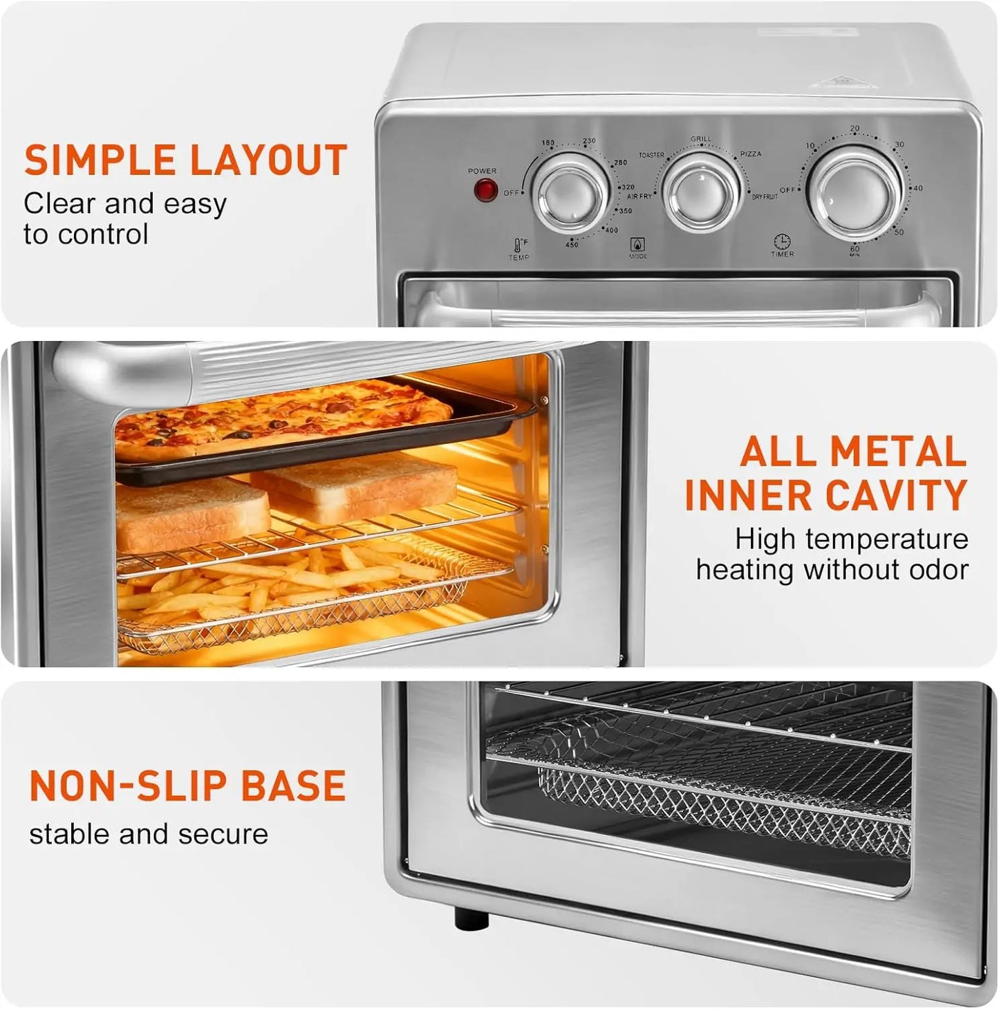 Air Fryer Toaster Oven Combo  16.9QT