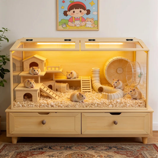 Large Wooden Hamster Small Animal Habitat