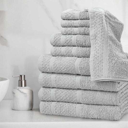 10 Piece Cotton Towel Set Soft