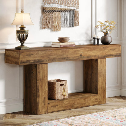 63" Console Table, Farmhouse Entryway Table