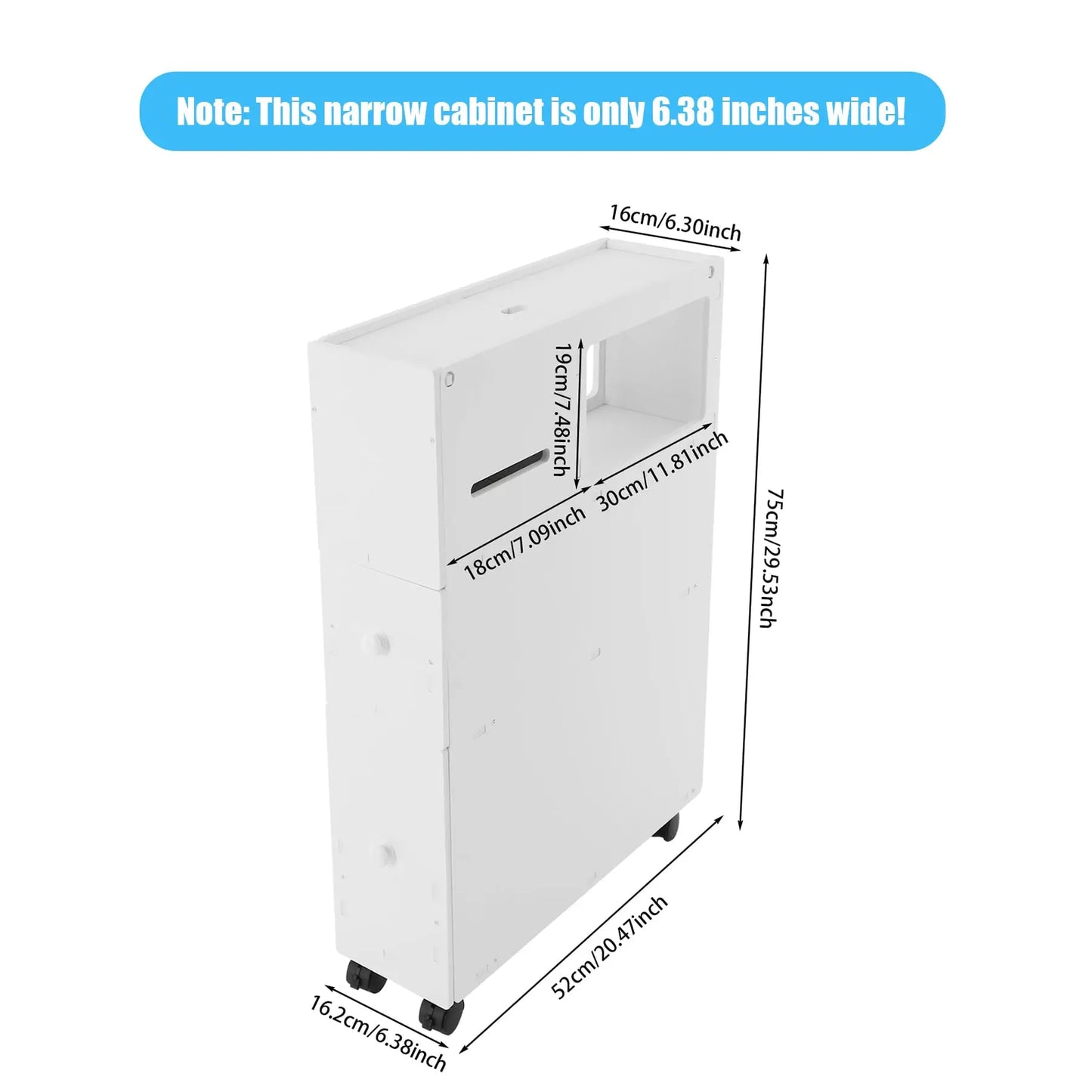 Toilet Slim Bathroom Storage Cabinet
