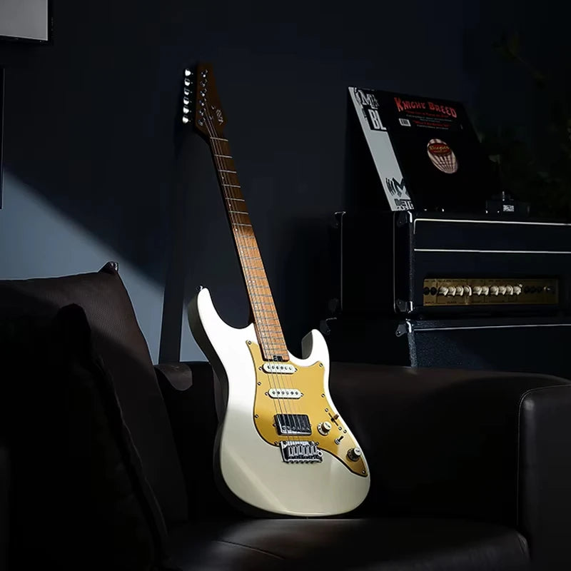 Donner Dst-550 Double-Cut Poplar Electric Guitar - 7 Tone Switching & Tremolo Bridge, Full-Size Body with Gig Bag, Authentic