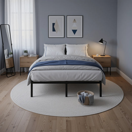Heavy-Duty Metal Bed Frame With Storage