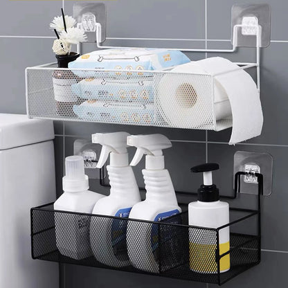 1PC Bathroom Self-adhesive Mesh Rack