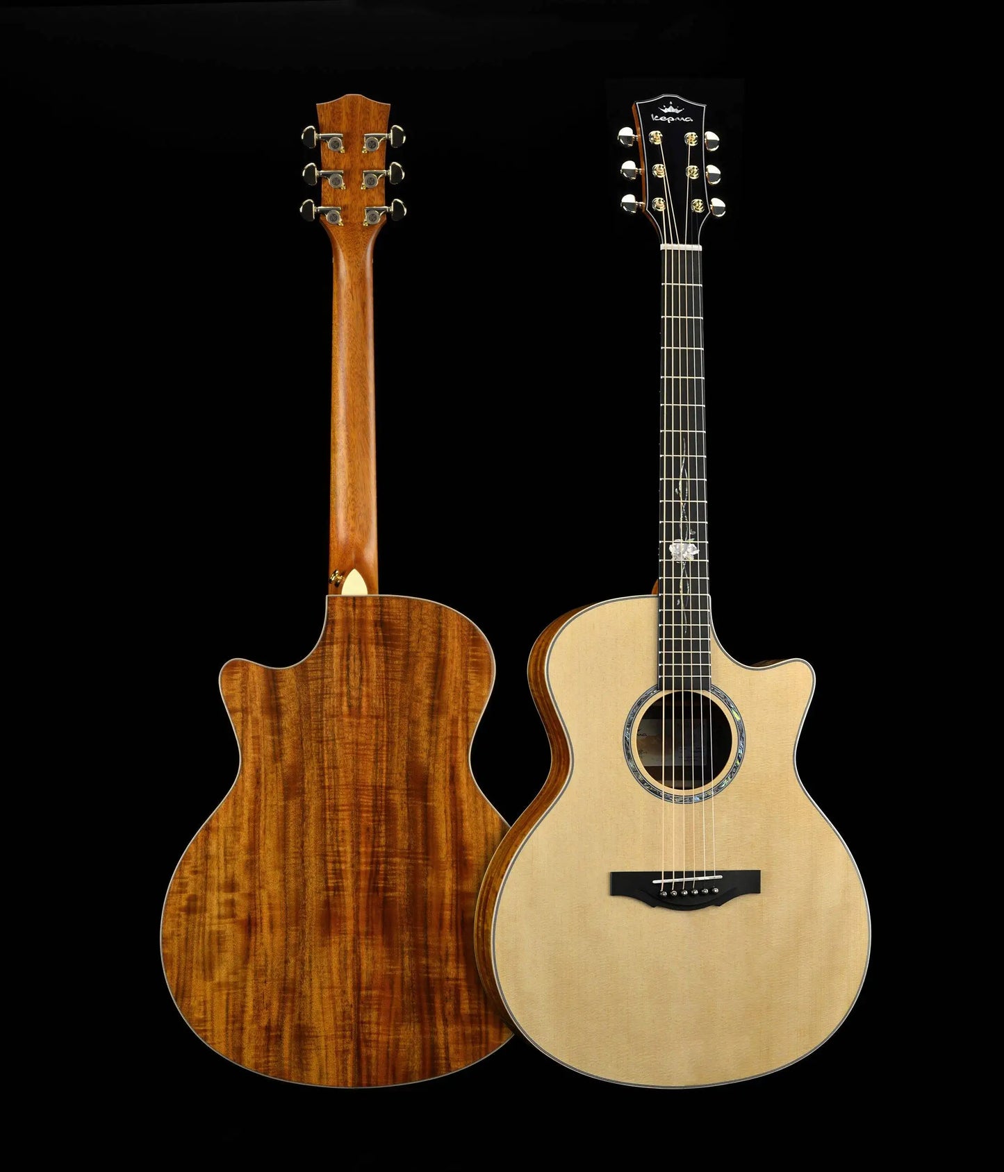 Kepma Guitar Acoustic 41 inch Solid Wood OM With Hard Case