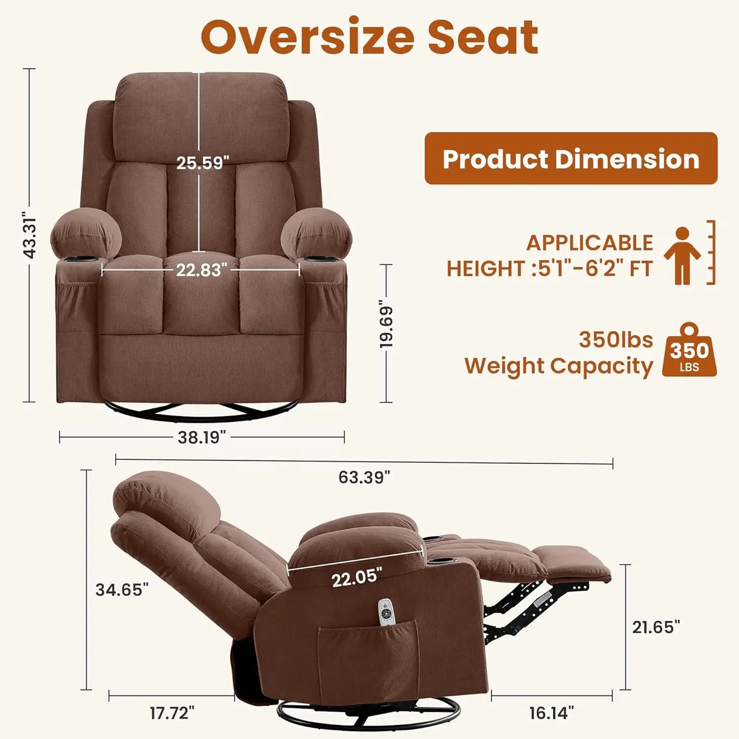 Swivel Rocker Recliner Chair