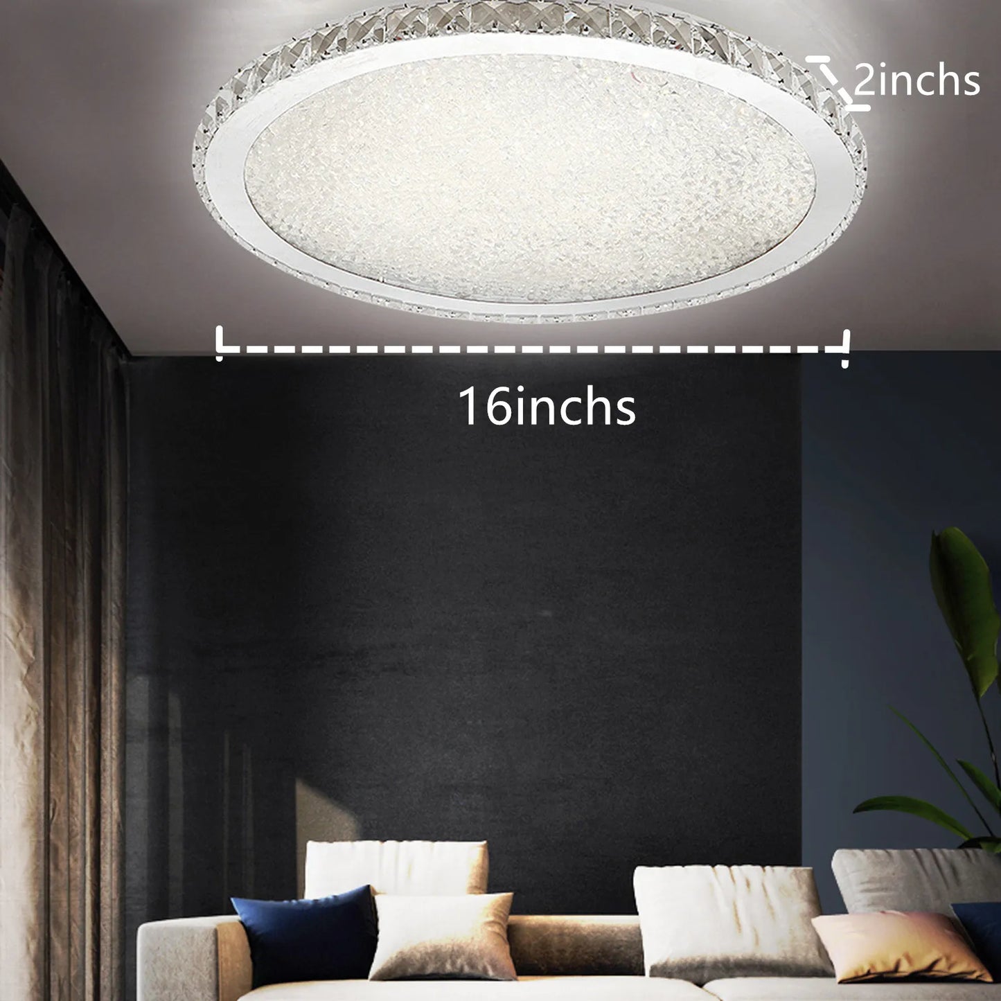 LOYALHEARTD 16" Modern Crystal Ceiling Light Pendant Lamp