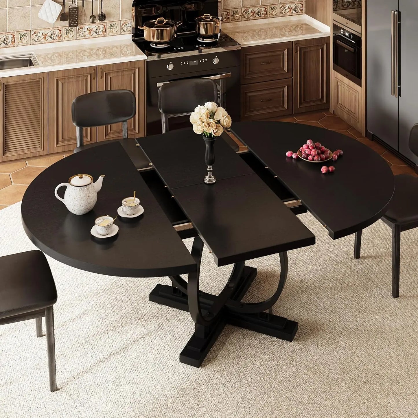 59'' Extendable Round Dining Table